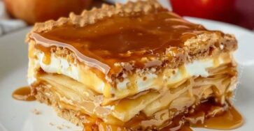 Caramel Apple Eclair Cake