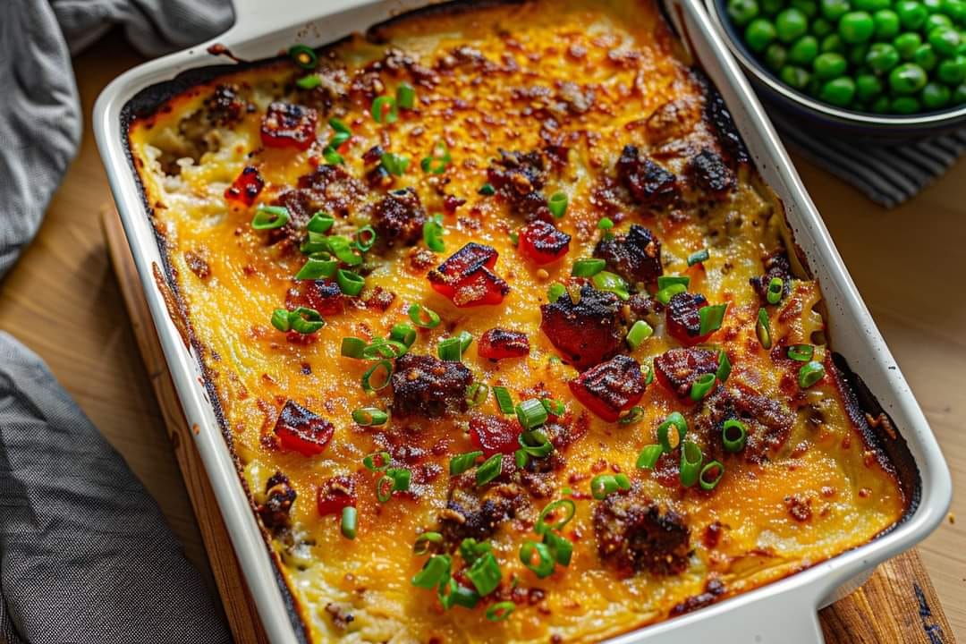 Cheesy Loaded Meatloaf Casserole