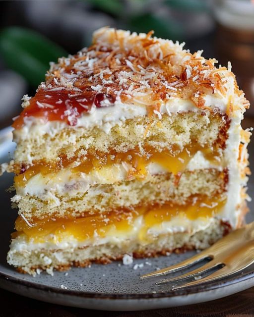 Coconut Cake With Pineapple Filling