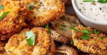 Crispy Fried Mushrooms With Ranch Dip