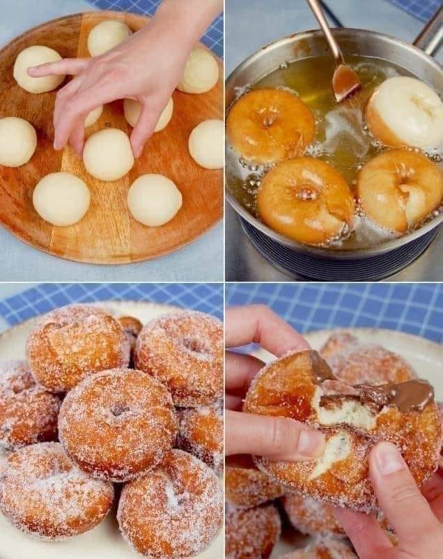 Fried Donuts With Sugar