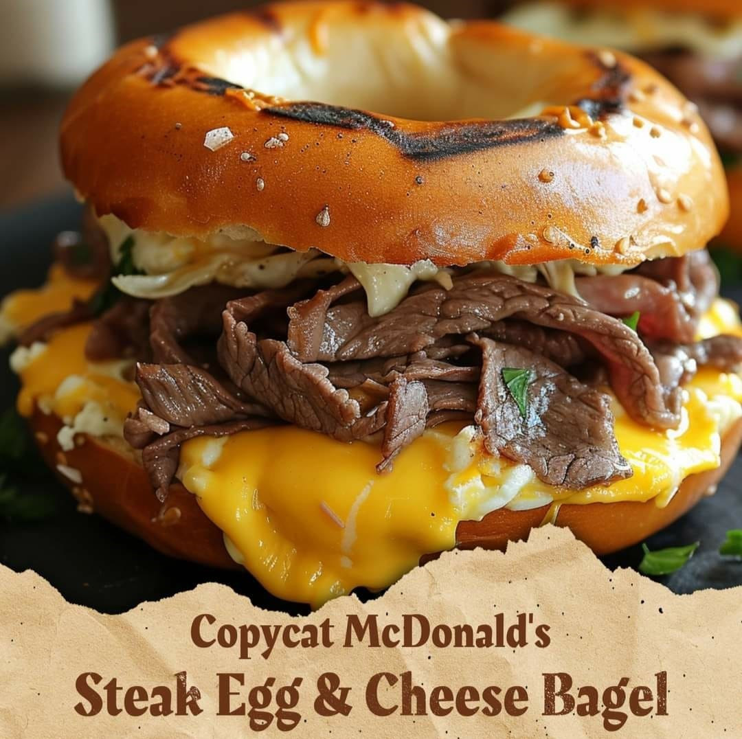 Hearty Steak, Egg, And Cheese Bagel