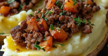 Mashed Potato Beef Boats