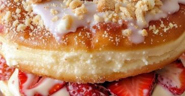 Strawberry Cheesecake Stuffed Donuts