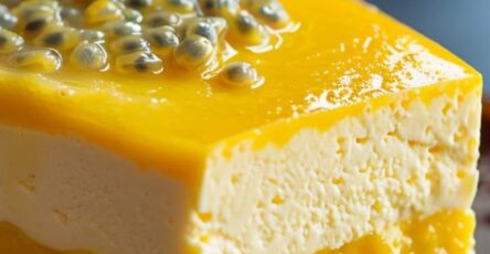 Vegan Mango Cheesecake With Passion Fruit