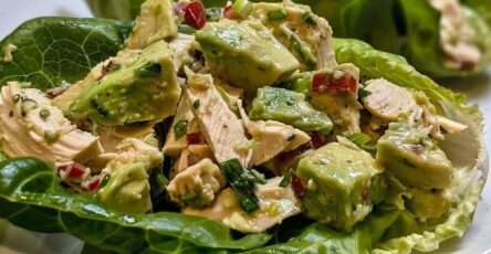 Avocado Chicken Salad Lettuce Wraps