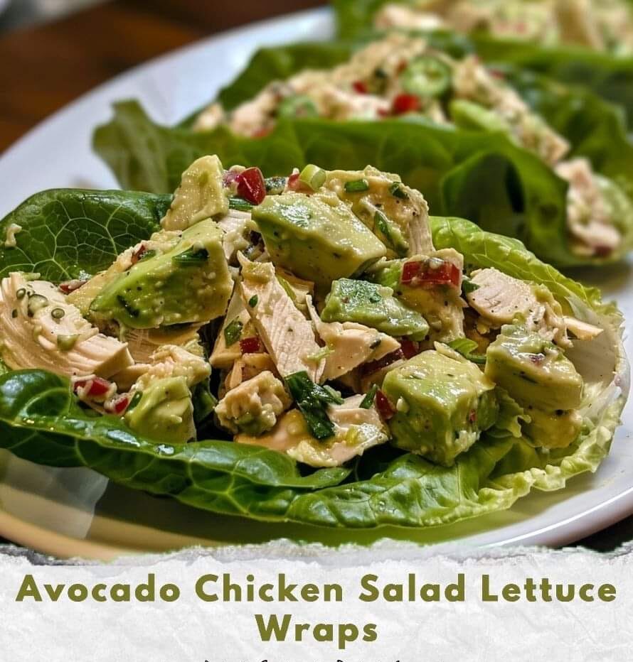 Avocado Chicken Salad Lettuce Wraps