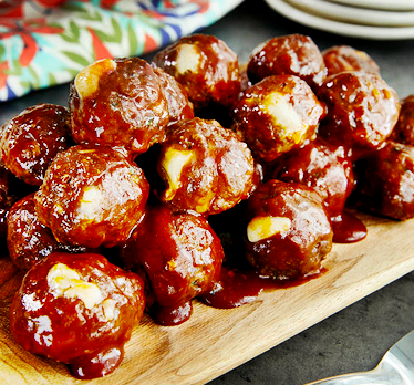 Bbq Meatballs Stuffed With Cheese