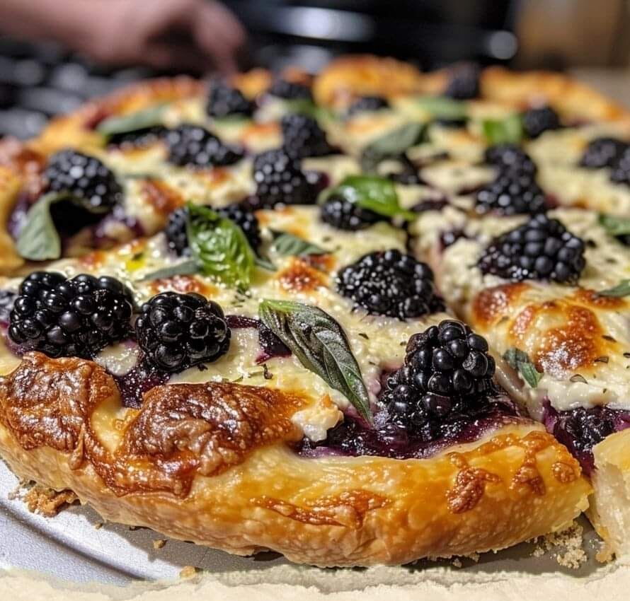 Blackberry Basil Ricotta Pizza