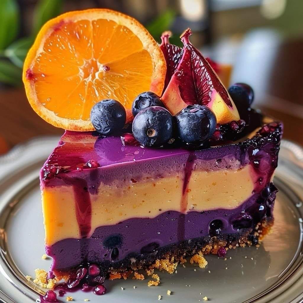 Blood Orange Wild Blueberry Cheesecake