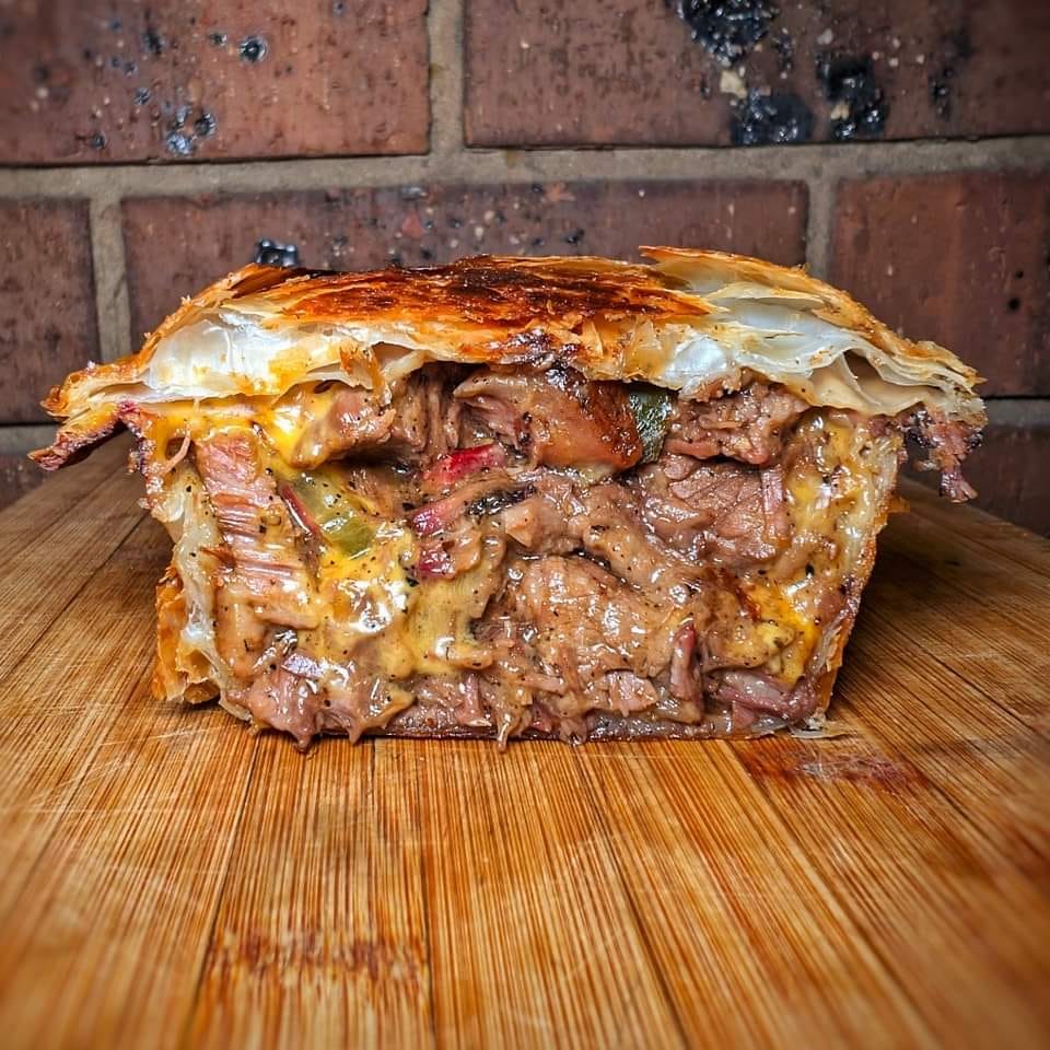 Brisket, Jalapeno, Pickle And Cheese Pie