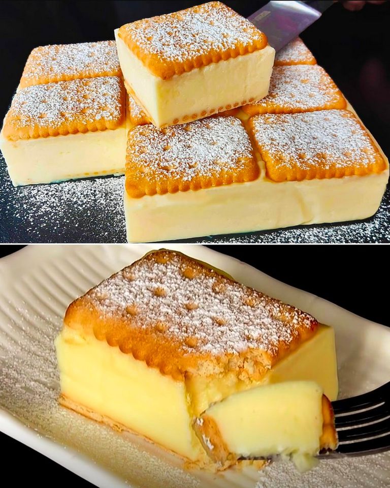 Creamy Squares With Biscuits