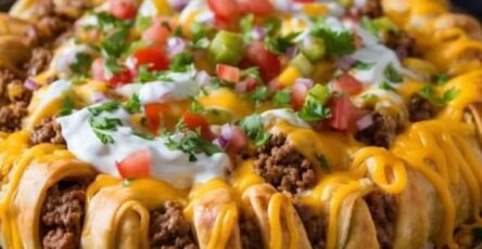 Cheesy Pillsbury Crescent Roll Taco Bake