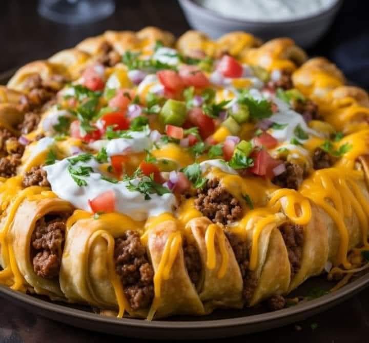Cheesy Pillsbury Crescent Roll Taco Bake
