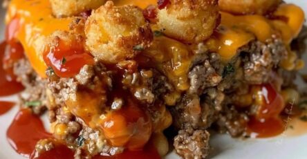 Cheesy Tater Tot Meatloaf Casserole