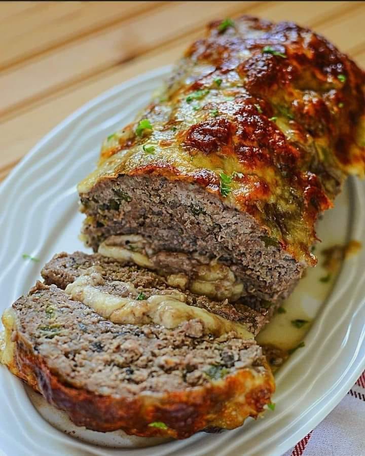 French Onion Soup Stuffed Meatloaf