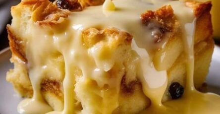 Grandma’s Old Fashioned Bread Pudding With Vanilla Sauce