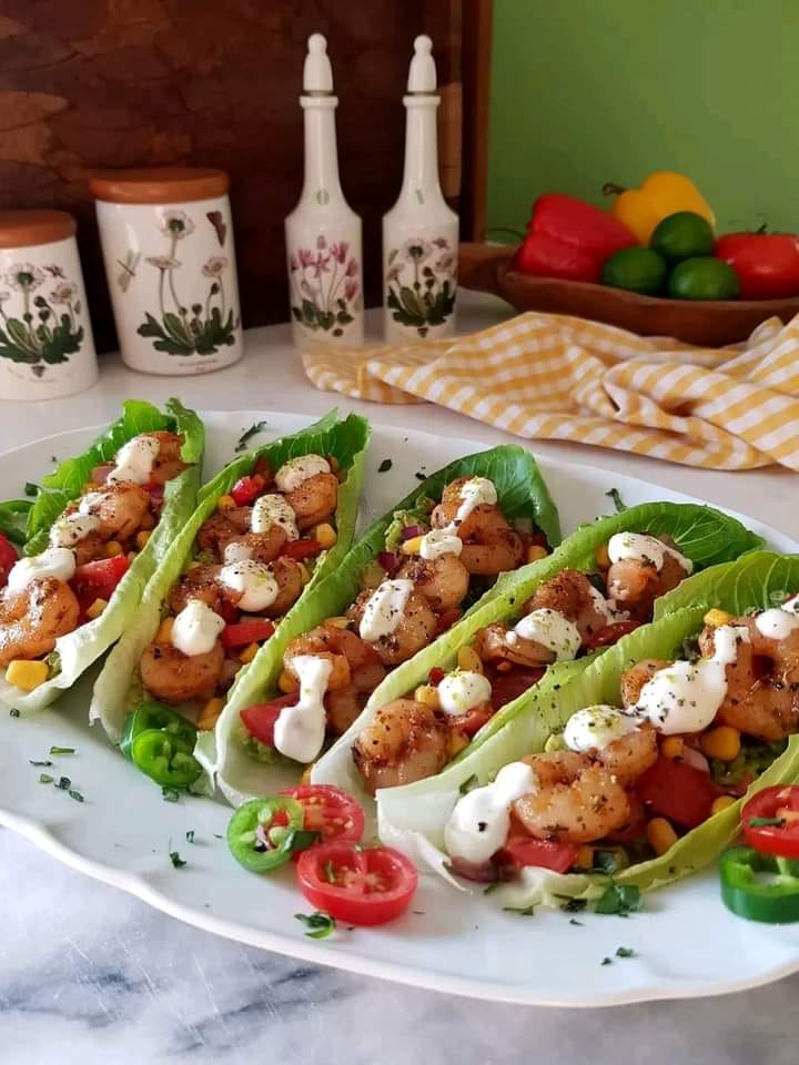 Healthy Taco Shrimp Lettuce Wraps
