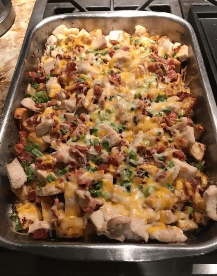 Loaded Baked Potato And Chicken Casserole