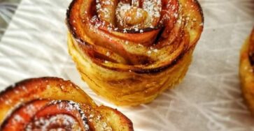 Mini Apple Roses In Flaky Puff Pastry!