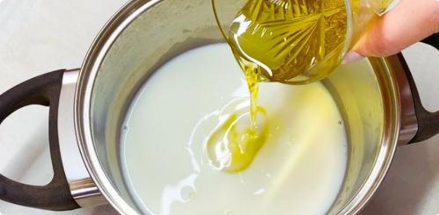 Pour The Olive Oil Into The Milk And Prepare This Wonderful Sauce