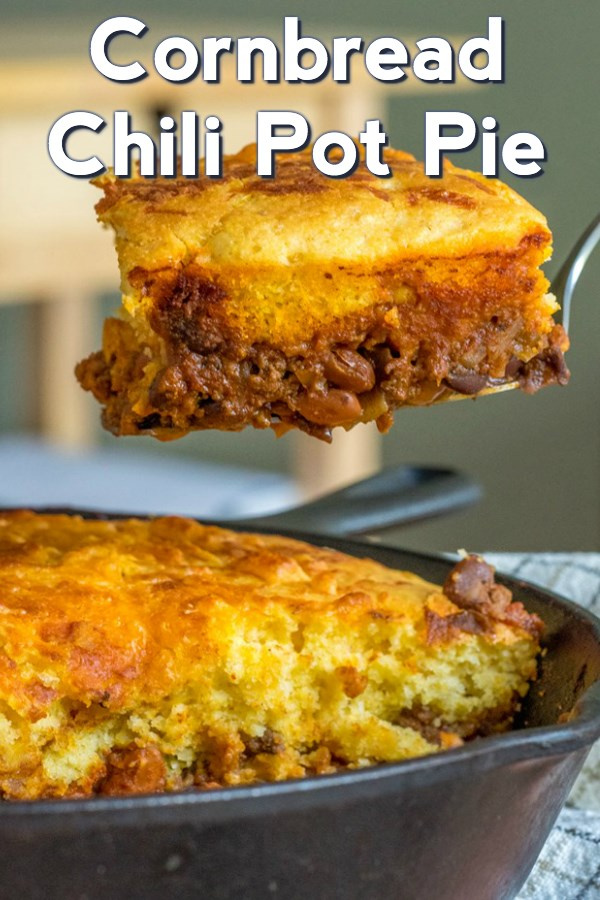 Skillet Chili Cornbread Pot Pie