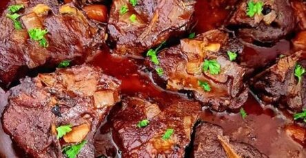 Super Tender Red Wine Braised Lamb Chop Loins.