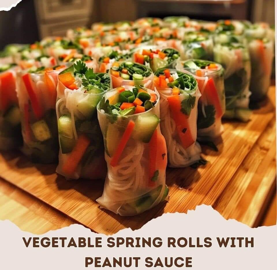 Vegetable Spring Rolls With Peanut Sauce