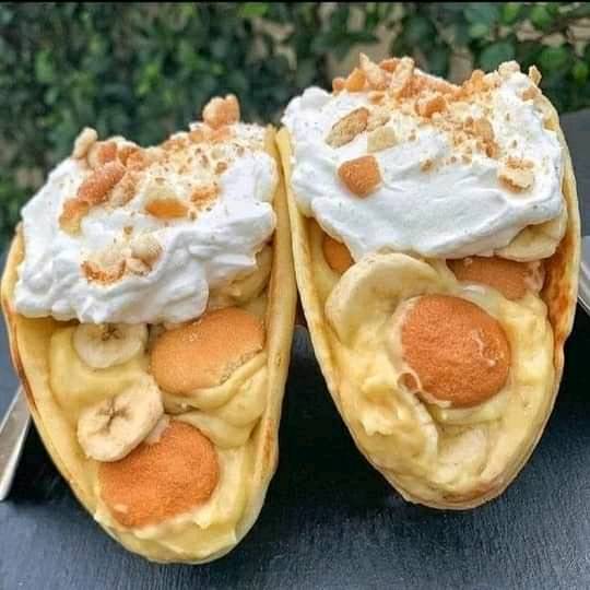Banana pudding tacos , don’t lose this recipe
