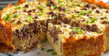 Breakfast sausage and goat cheese egg bake