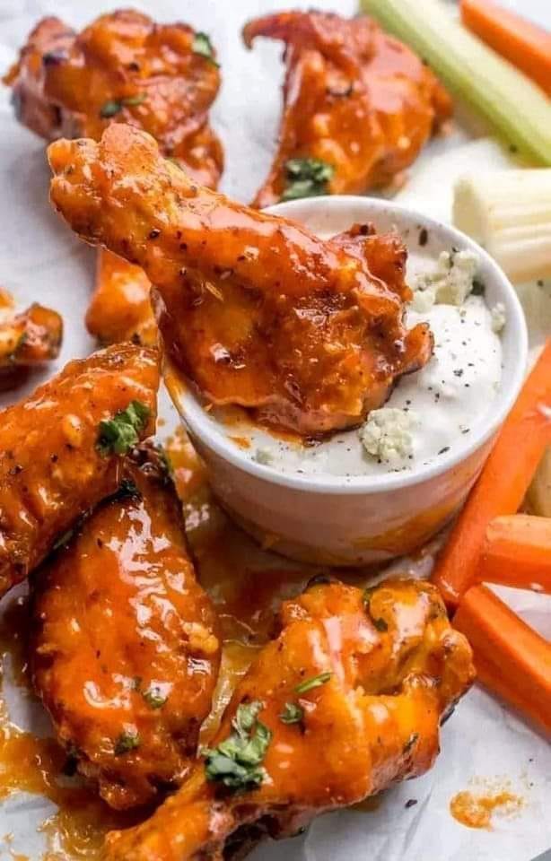 Baked buffalo chicken wings