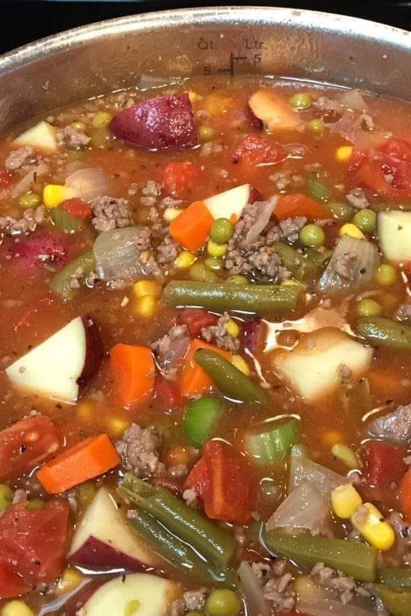 Ground beef vegetable sou