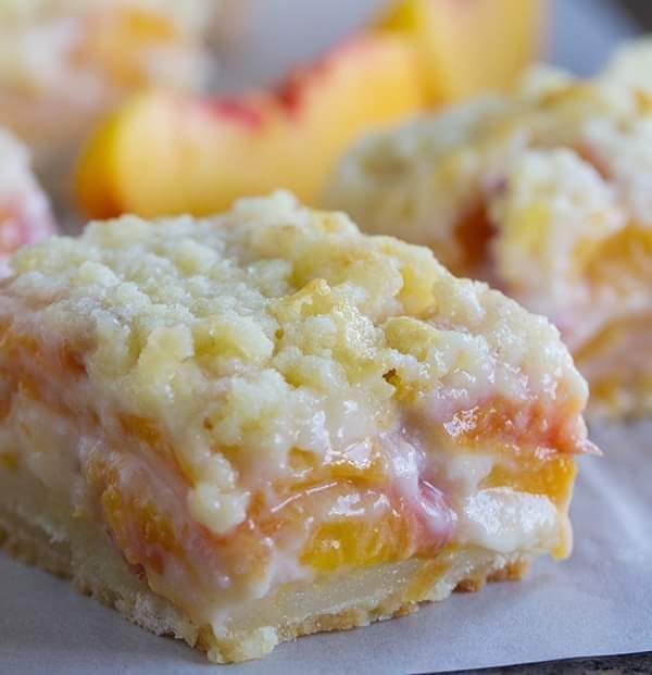 Peaches and cream bars