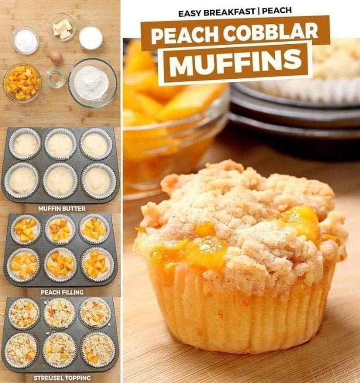 Peach Cobbler Muffins