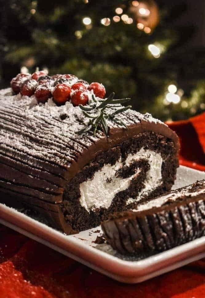 Yule log cake