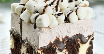Hot chocolate poke cake