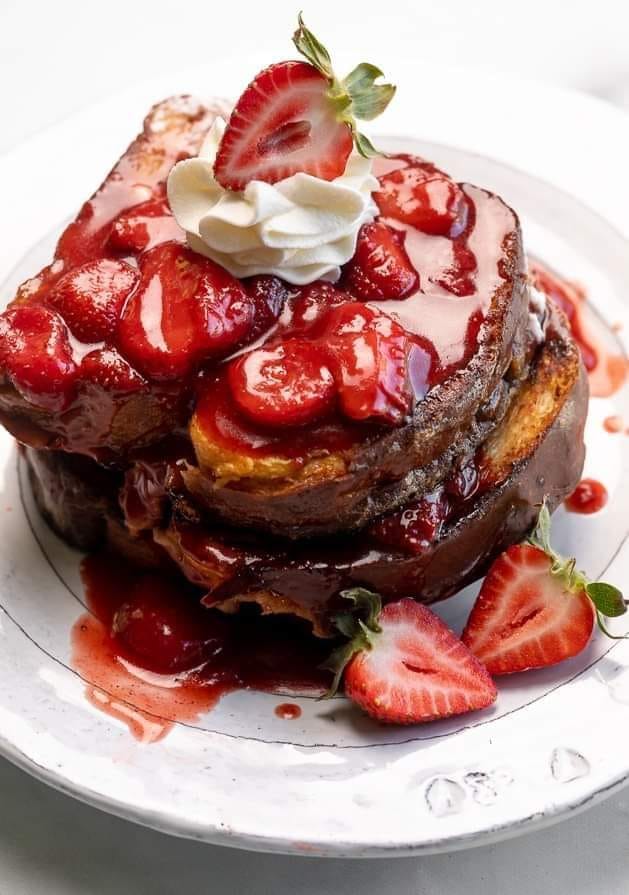 Strawberries and cream french toast