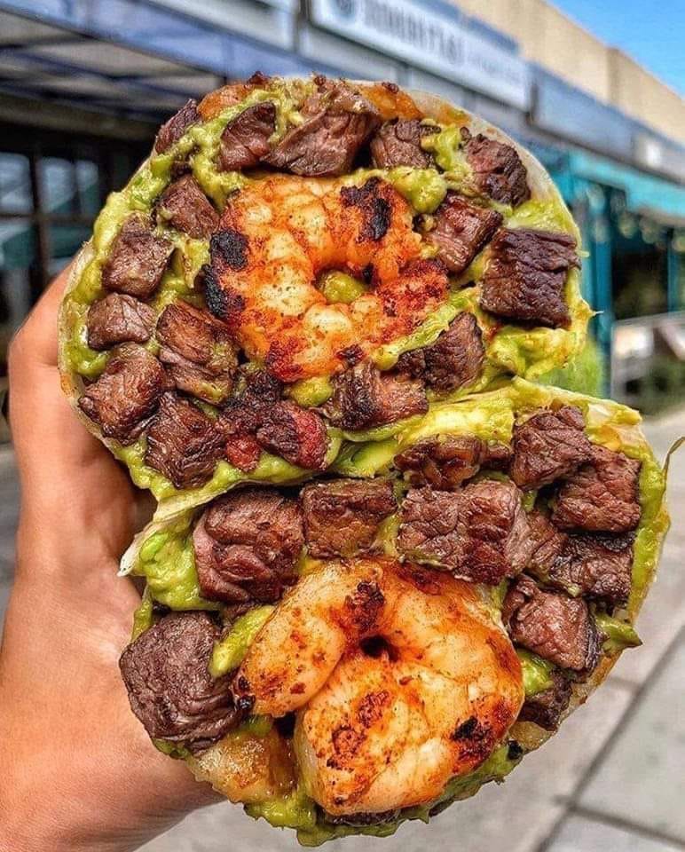 Surf and turf burrito