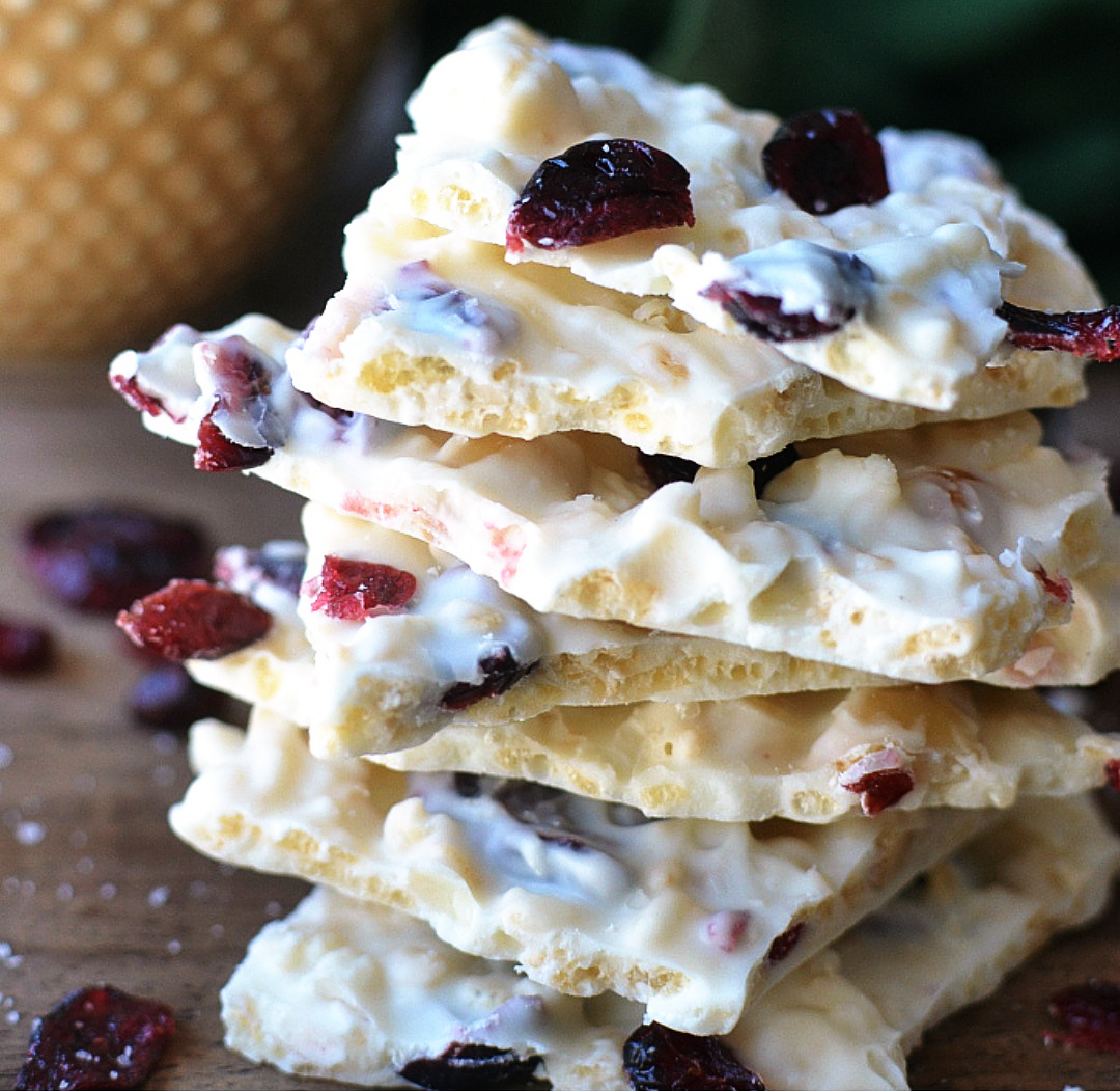 White chocolate cranberry bark