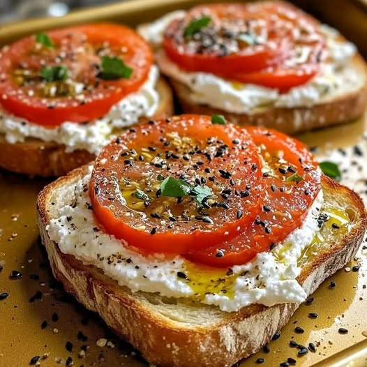 Ricotta & tomato sourdough toast